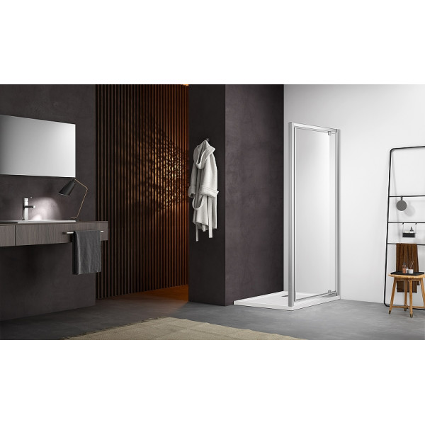 Душевая дверь Aquatek 100x200 стекло прозрачное, профиль хром (AQ ARI PI 10020CH)