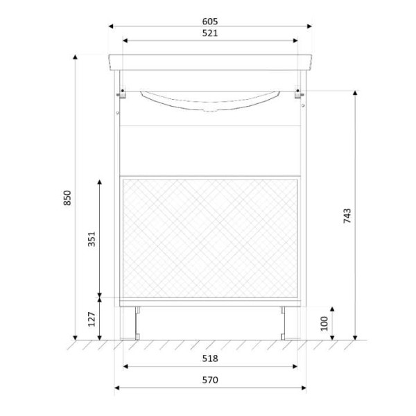 Тумба подвесная 1Marka Aris 610*410*850 белая (У76053) Тумба подвесная 1Marka Aris 610*410*850 белая (У76053)