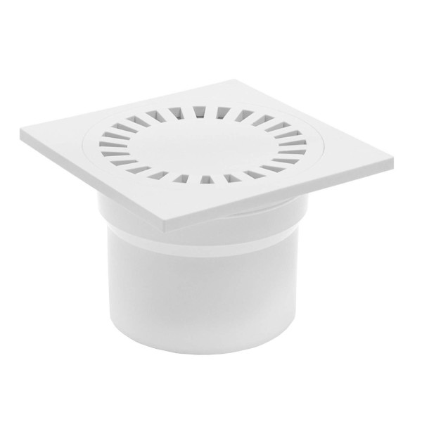 Трап MCH для пола с нижним сливом DN110 пластик белый 150x150