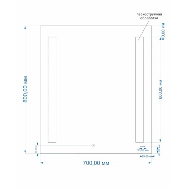 Зеркало Cersanit LED Base 020 70х80 с подсветкой