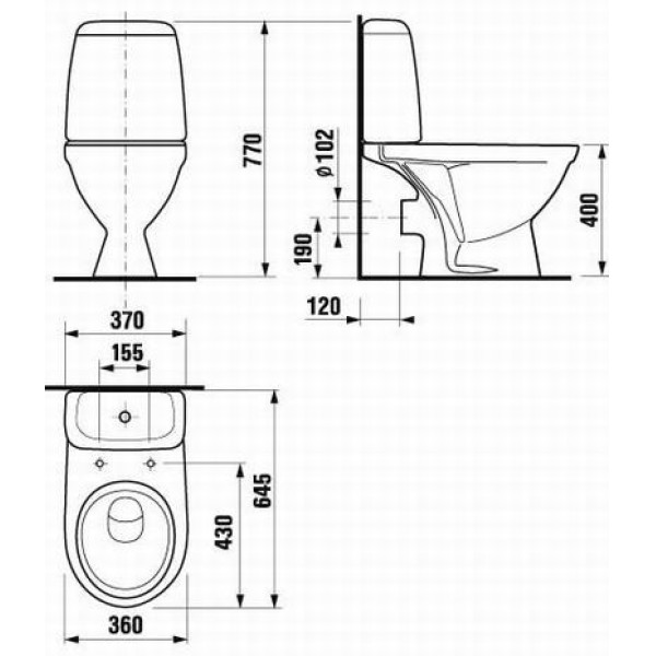 Унитаз-компакт Jika Baltic 770х645х360 горизонтальный выпуск (8.2428.6.000.242.9)