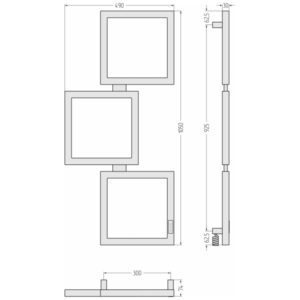 Полотенцесушитель электрический Сунержа Этюд 1050х500 провод слева / справа матовый белый (30-0847-1050) Полотенцесушитель электрический Сунержа Этюд 1050х500 провод слева / справа матовый белый (30-0847-1050)