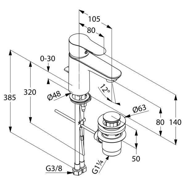 Смеситель для раковины Kludi Objekta (322330575) Смеситель для раковины Kludi Objekta (322330575)