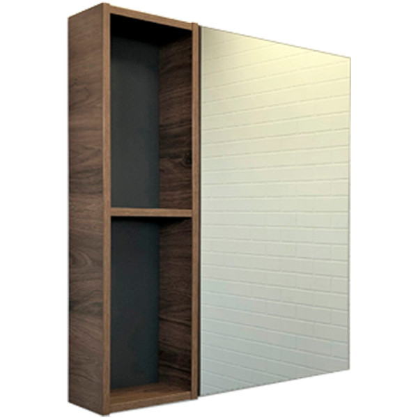 Шкаф зеркальный Comforty Порто 750x145x800 дуб темно-коричневый (00-00009231)