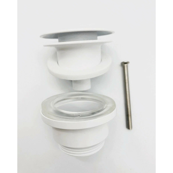 Донный клапан для раковины Vieir 1 1/4" (32 мм.), 67 мм. Quick Clac с переливом (латунь, белый) (VER26YF)