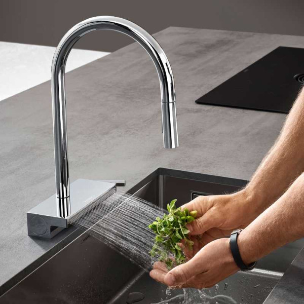 Смеситель для кухни Hansgrohe Aquno Select 170 M81 с вытяжным душем хром (73831000) Смеситель для кухни Hansgrohe Aquno Select 170 M81 с вытяжным душем хром (73831000)