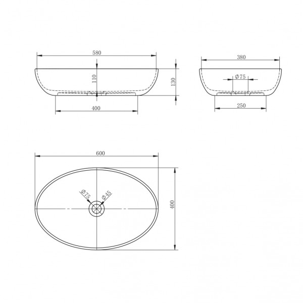 Раковина накладная Abber Karbon 600x400 черный (AK2041) Раковина накладная Abber Karbon 600x400 черный (AK2041)