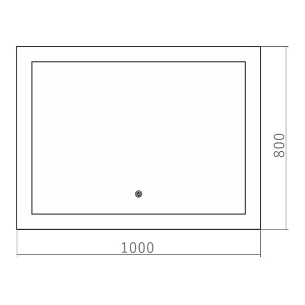 Зеркало Azario Норма-2 1000х800 c подсветкой и диммером, сенсор выкл+подогрев (LED-00002297)