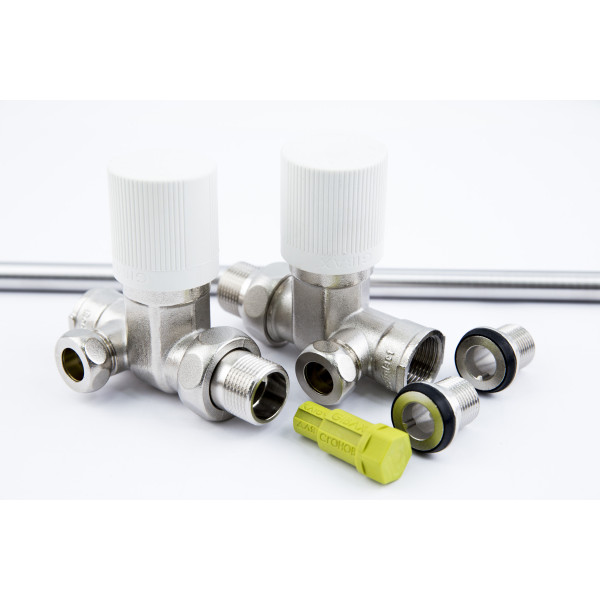 Радиплект для подключения радиатора с ручной регулировкой, полнопроходной, 1/2"-3/4" Gibax (G0050) Радиплект для подключения радиатора с ручной регулировкой, полнопроходной, 1/2"-3/4" Gibax (G0050)