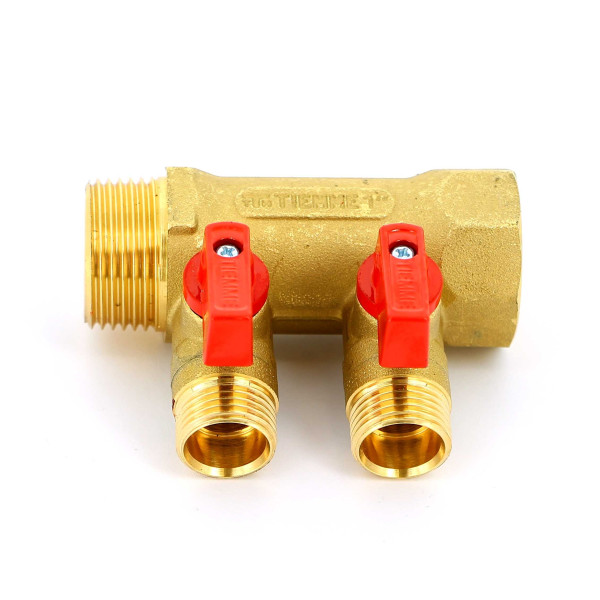 Коллектор с шаровыми кранами Tiemme NINO 2 выхода 1*1/2"(16) (латунь) (1820006) Коллектор с шаровыми кранами Tiemme NINO 2 выхода 1*1/2"(16) (латунь) (1820006)