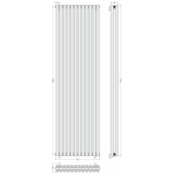 Радиатор стальной Сунержа Эстет 540x1800 12 секций белый матовый (30-0332-1812) Радиатор стальной Сунержа Эстет 540x1800 12 секций белый матовый (30-0332-1812)