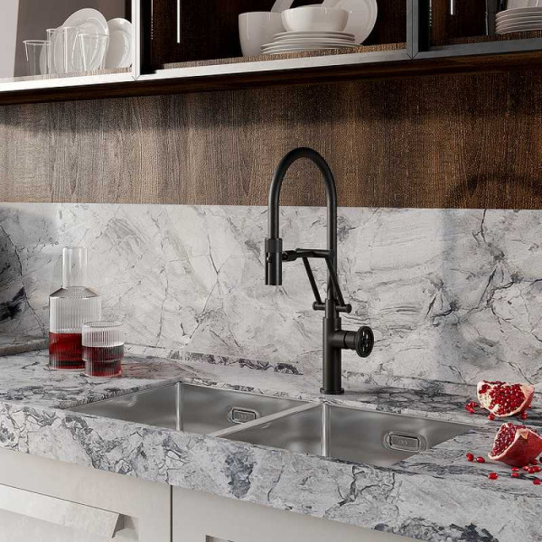 Смеситель для кухни с гибким изливом Iddis Grange Черный (GRABLFLi05) Смеситель для кухни с гибким изливом Iddis Grange Черный (GRABLFLi05)