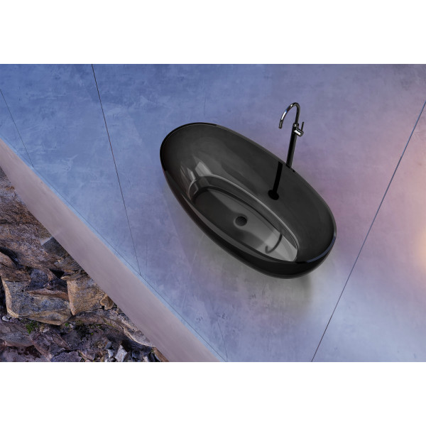 Ванна прозрачная Abber Kristall 170x75 черная (AT9703Onyx)