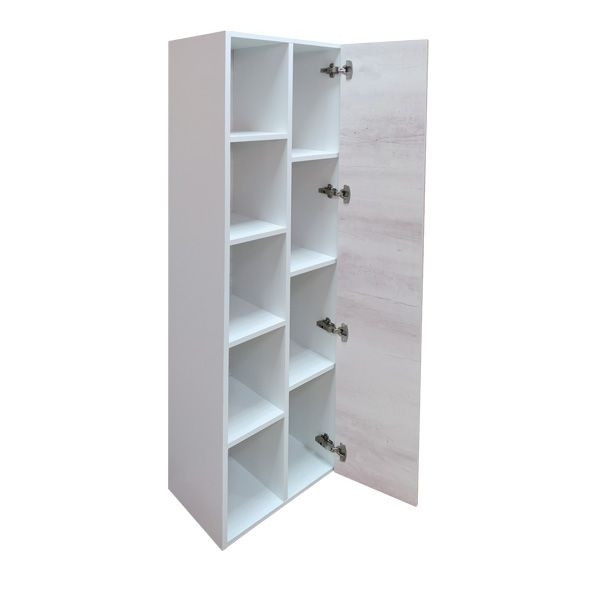 Пенал подвесной Comforty Прага 450x400x1600 дуб белый (00004136272)