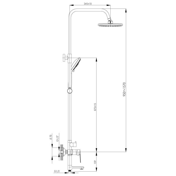 Душевая система Rossinka S35-46 (S35-46) Душевая система Rossinka S35-46 (S35-46)