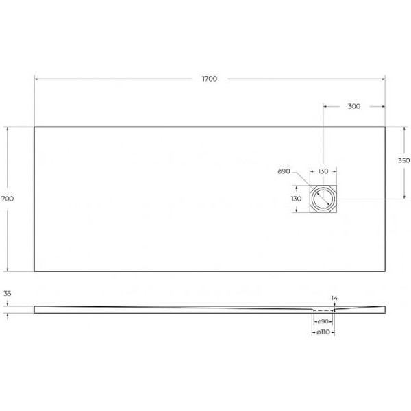 Душевой поддон BelBagno Uno 170x70x3,5 белый (TRAY-MR-UNO-AH-170/70-35-W-CR)