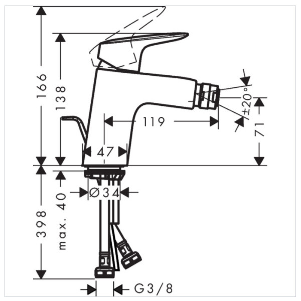 Смеситель для биде Hansgrohe Logis хром (71204000)