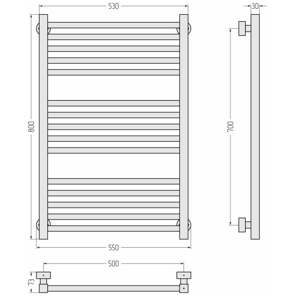 Полотенцесушитель водяной Сунержа Модус Pro 800x500 белый (12-0450-8050)