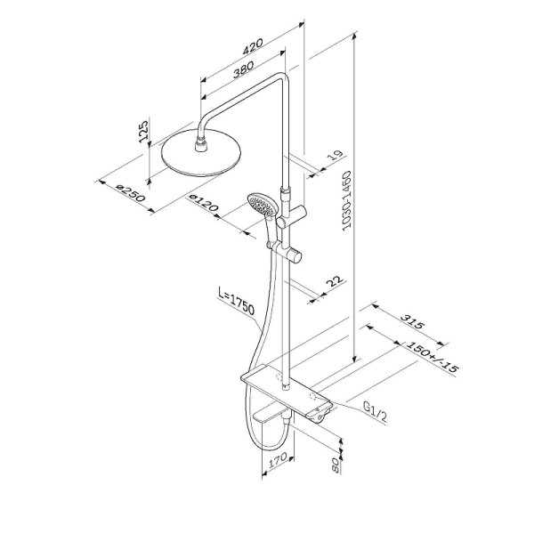 Душевая система AM.PM Spirit V2.0 (F0770A500)