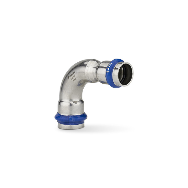 Угольник 90° переходной двухраструбный Varmega Inox Press 22х18 мм (VM727002218) Угольник 90° переходной двухраструбный Varmega Inox Press 22х18 мм (VM727002218)