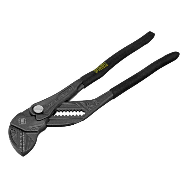Клещи переставные 250 мм Denzel (кнопочный механизм, обливные рукоятки) (17910)