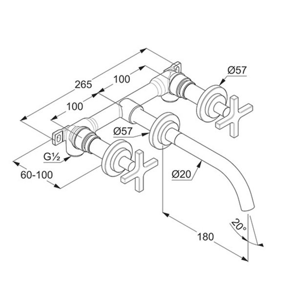 Смеситель для раковины Kludi Nova Fonte хром (201440520)