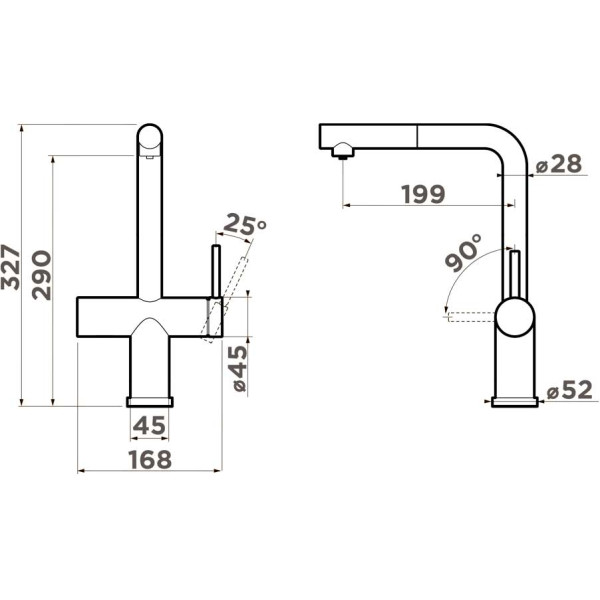 Смеситель для кухни Omoikiri Karatsu-S-LG с выдвижным изливом светлое золото (4994612)
