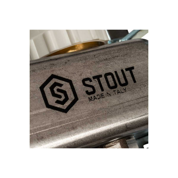 Коллекторная группа 8 отводов 1"x3/4"(18)EK с расходомерами Stout (нерж.сталь) (SMS-0917-000008)