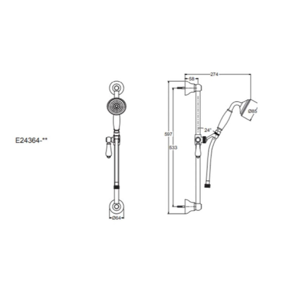 Душевой гарнитур Jacob Delafon Louise Золотой (E24364-BCN)