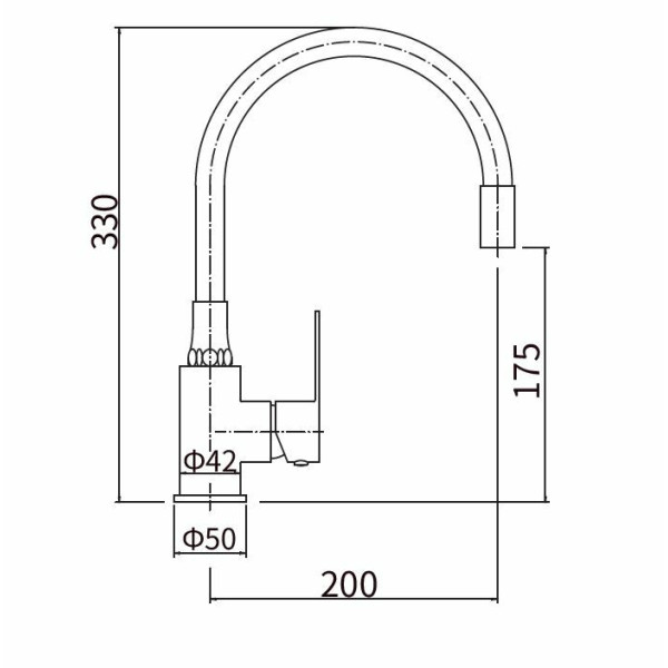 Смеситель для кухни Fashun с гибким изливом сатин/белый (A54101-8)