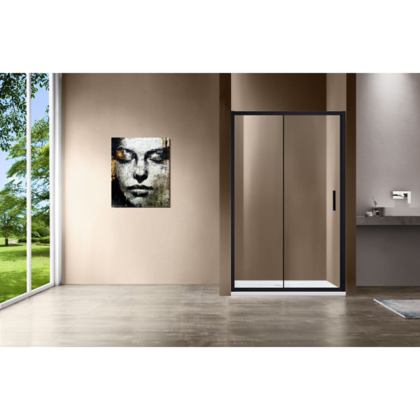 Душевая дверь Vincea Garda VDS-1G 1400х1900 стекло прозрачное, профиль черный (VDS-1G140CLB)