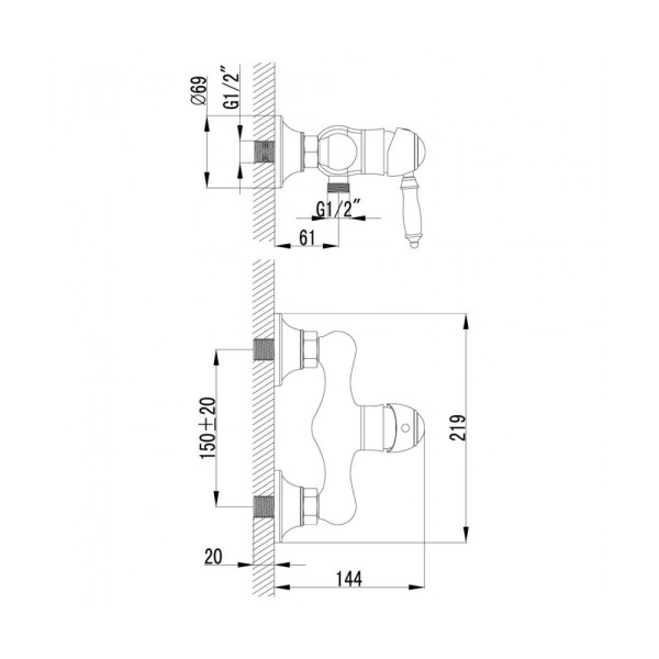 Смеситель для душа Lemark Villa (LM4803B)