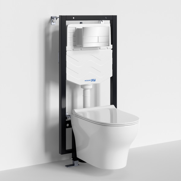 Комплект инсталляция с унитазом WasserKRAFT Vils с клавишей смыва хром c сиденьем дюропласт (56TLT.010.ME.CH04.H001)
