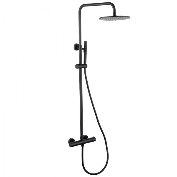 Душевая система Abber Wasser Kreis с термостатом без излива черная матовая (AF8160BL)