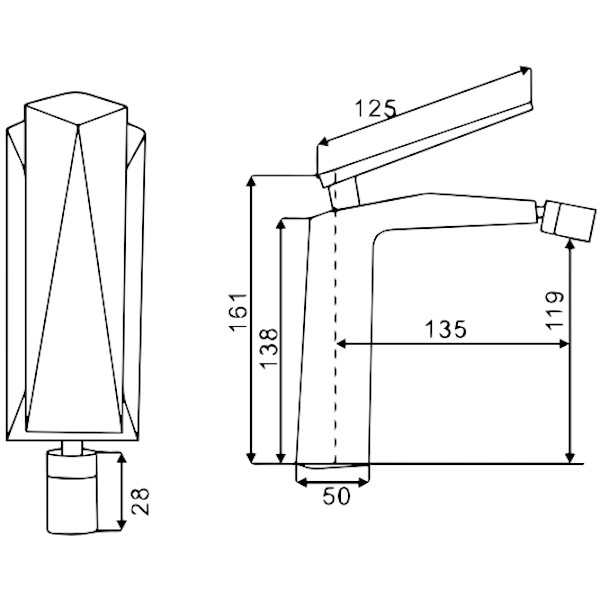 Смеситель для биде Boheme Золотой (386)