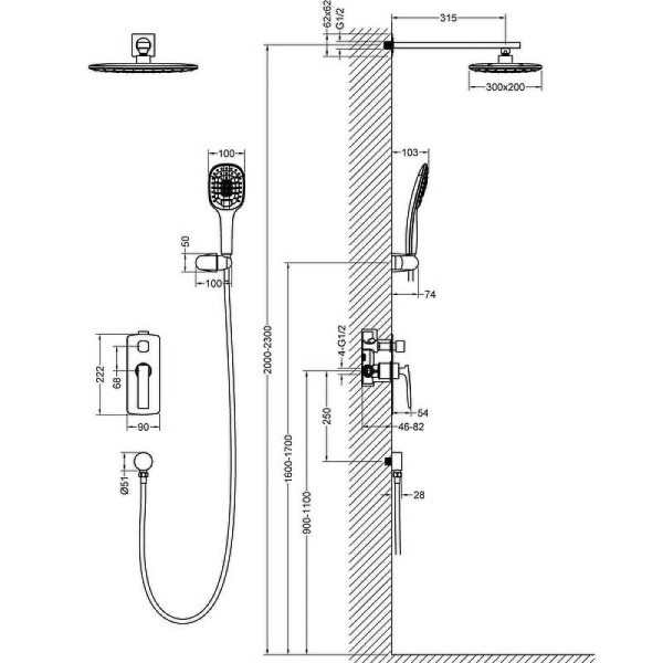 Душевая система Timo Helmi черная внешняя часть внутреняя часть (SX-4069/03SM) Душевая система Timo Helmi черная внешняя часть внутреняя часть (SX-4069/03SM)