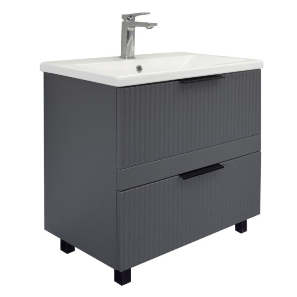 Тумба напольная Comforty Лима 700x850x450 антрацит матовый с раковиной (00-00019179)