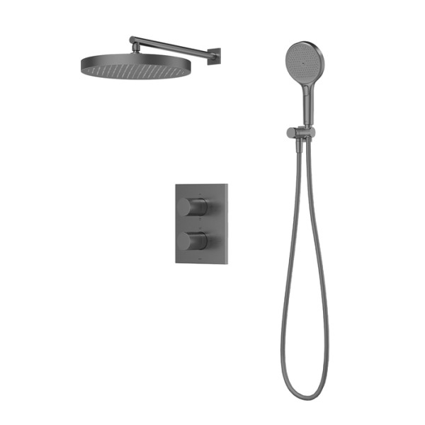 Душевая система Iddis Duna с тропическим и ручным душем с термостатом графит матовый (DUNGM0Ti67)