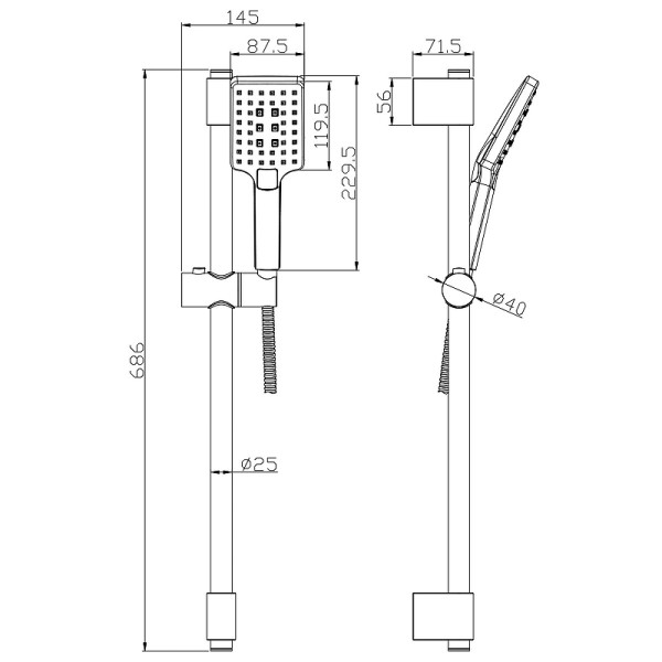 Душевой гарнитур Rossinka хром (AC-27) Душевой гарнитур Rossinka хром (AC-27)