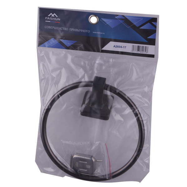 Полотенцережатель Fashun кольцо D=155 мм PVD цинк. сплав + нерж. сталь графит (A2604-17)