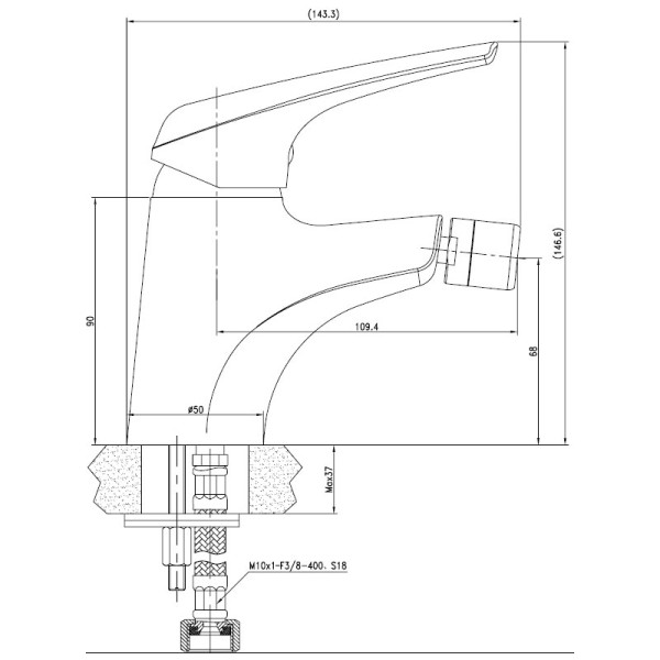 Смеситель для биде Aquanet Conte SD91384 (00187217)