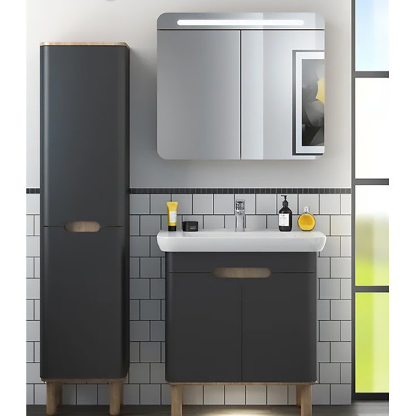 Пенал подвесной Vitra Sentо 40 см с корзиной для белья, матовый антрацит, левосторонний (60856) Пенал подвесной Vitra Sentо 40 см с корзиной для белья, матовый антрацит, левосторонний (60856)