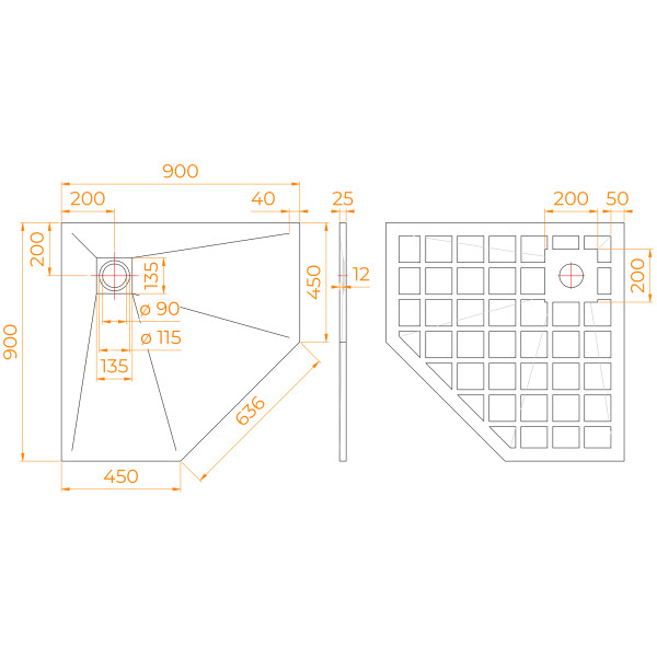 Душевой поддон RGW Stone Tray-G 90x90 графит (14155099-02-11) Душевой поддон RGW Stone Tray-G 90x90 графит (14155099-02-11)