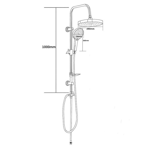 Душевой гарнитур Melodia della vita Rumba оружейная сталь (MSC00112С_gn)