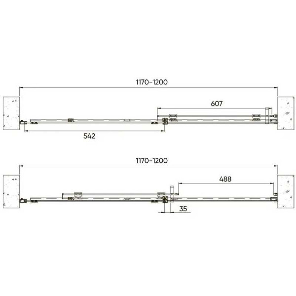 Душевая дверь Veconi VN70 120x195 стекло прозрачное, профиль черный (VN70-120-01-19C4)