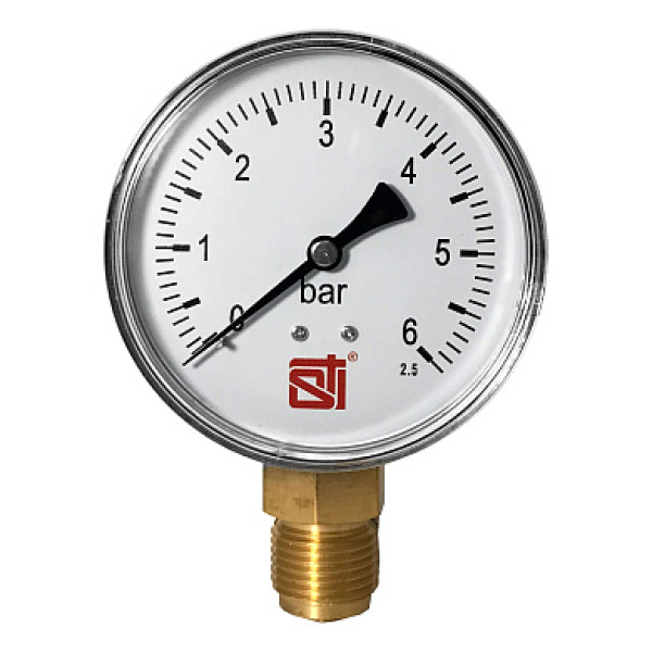 Манометр 1/2" 80 6 бар STI (радиальный) (ТТ000018929) Манометр 1/2" 80 6 бар STI (радиальный) (ТТ000018929)