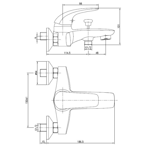 Смеситель для ванны и душа Aquanet Cobra SD90361 (00187201)