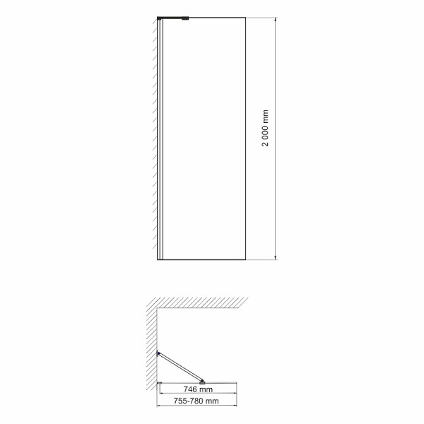 Душевые перегородки Wasser Kraft Aller 80х200 (10H06-RP80)