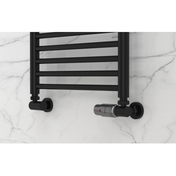 Терморегулятор автоматический Сунержа 1/2"х3/4" НР/НГ 3D правый, набор, матовый черный - чёрный хром (31-1422-6211)