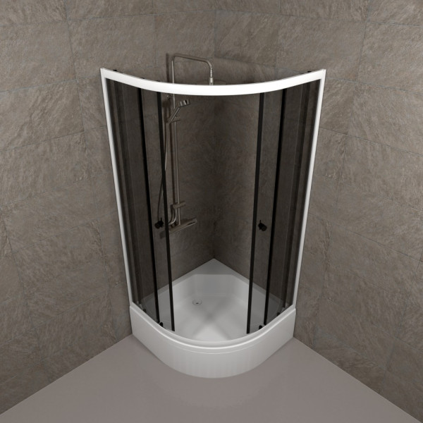 Душевое ограждение Triton Грэй 90x90 стекло тонированное, профиль белый (DK375)